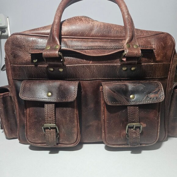 Buffalo Jackson Roosevelt Leather Pilot Bag – Brown – Full-Grain – Gently Used - Picture 4 of 12